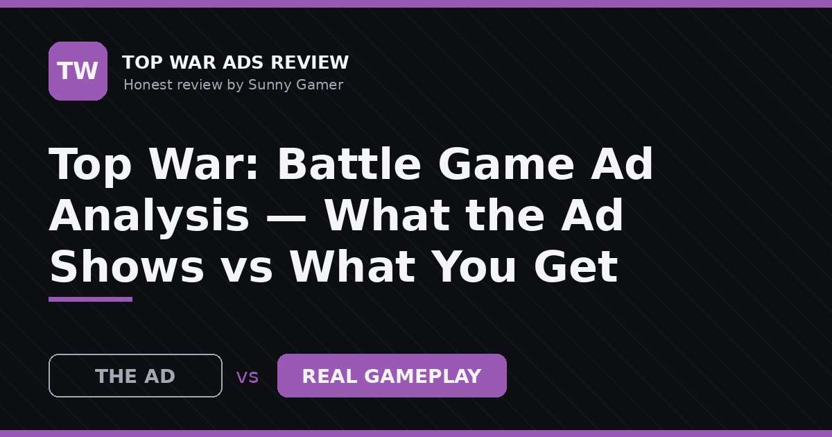 Top War: Battle Game Ad Analysis — What the Ad Shows vs What You Get