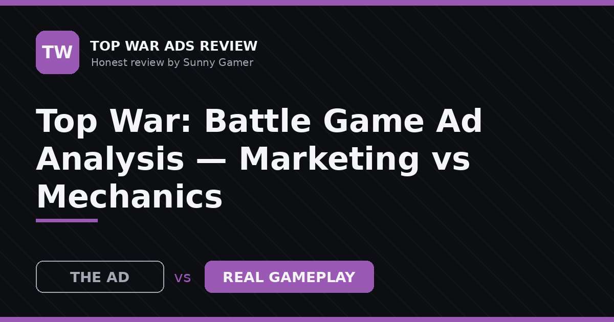 Top War: Battle Game Ad Analysis — Marketing vs Mechanics