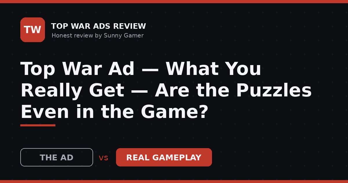 Top War Ad — What You Really Get — Are the Puzzles Even in the Game?