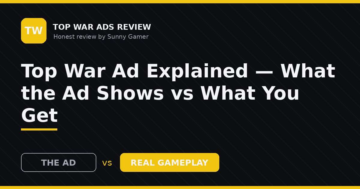 Top War Ad Explained — What the Ad Shows vs What You Get