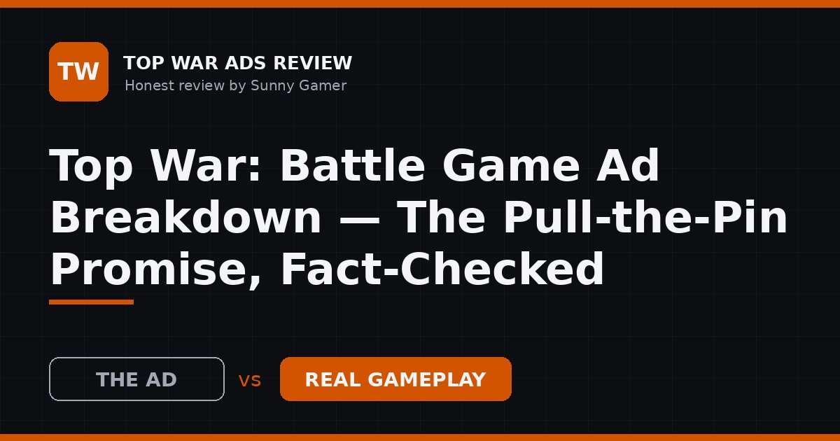 Top War: Battle Game Ad Breakdown — The Pull-the-Pin Promise, Fact-Checked