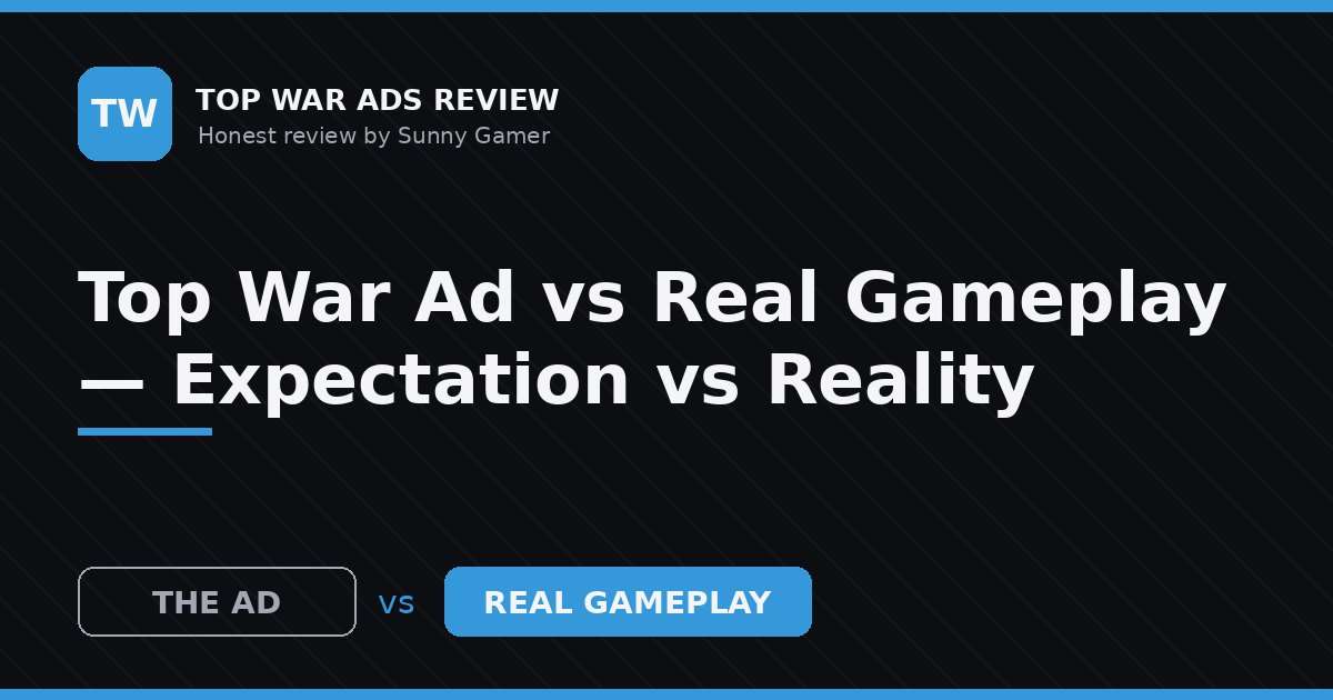 Top War Ad vs Real Gameplay — Expectation vs Reality