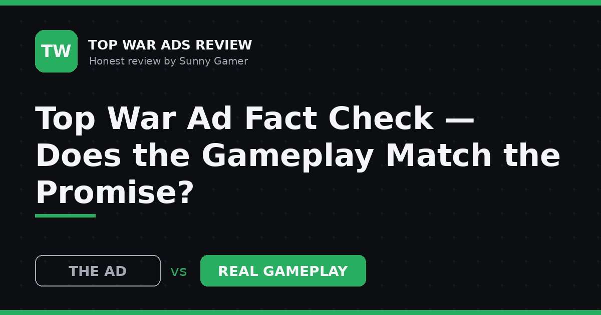 Top War Ad Fact Check — Does the Gameplay Match the Promise?