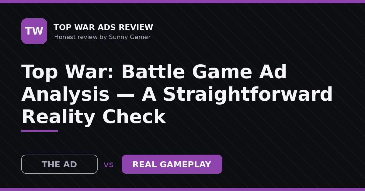 Top War: Battle Game Ad Analysis — A Straightforward Reality Check