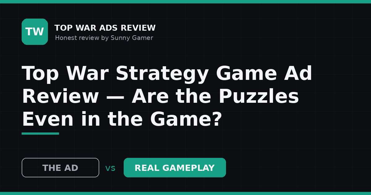 Top War Strategy Game Ad Review — Are the Puzzles Even in the Game?