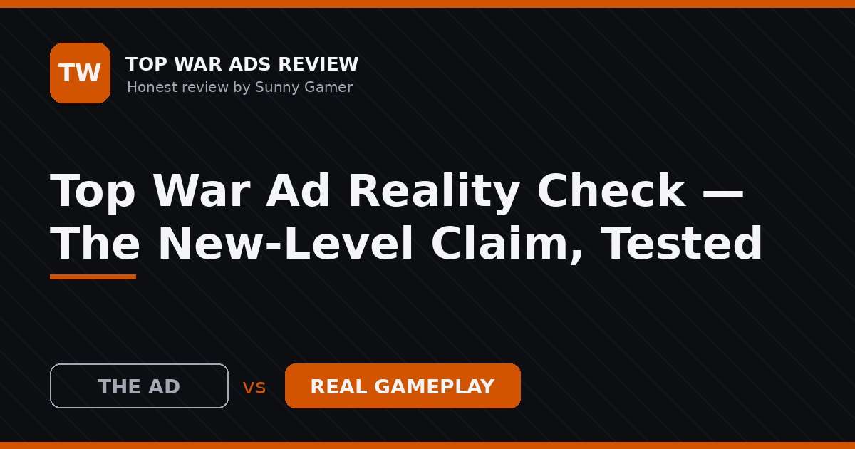 Top War Ad Reality Check — The New-Level Claim, Tested