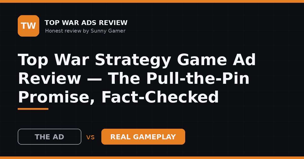 Top War Strategy Game Ad Review — The Pull-the-Pin Promise, Fact-Checked