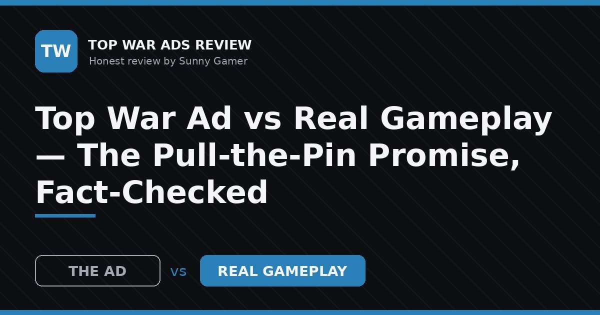 Top War Ad vs Real Gameplay — The Pull-the-Pin Promise, Fact-Checked
