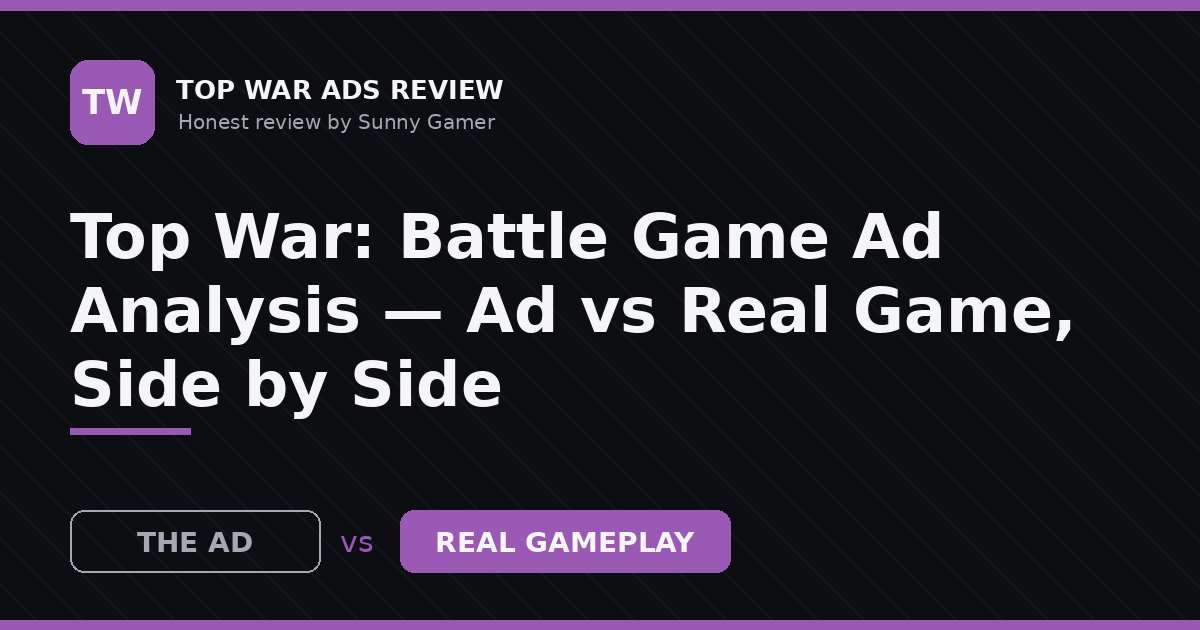 Top War: Battle Game Ad Analysis — Ad vs Real Game, Side by Side