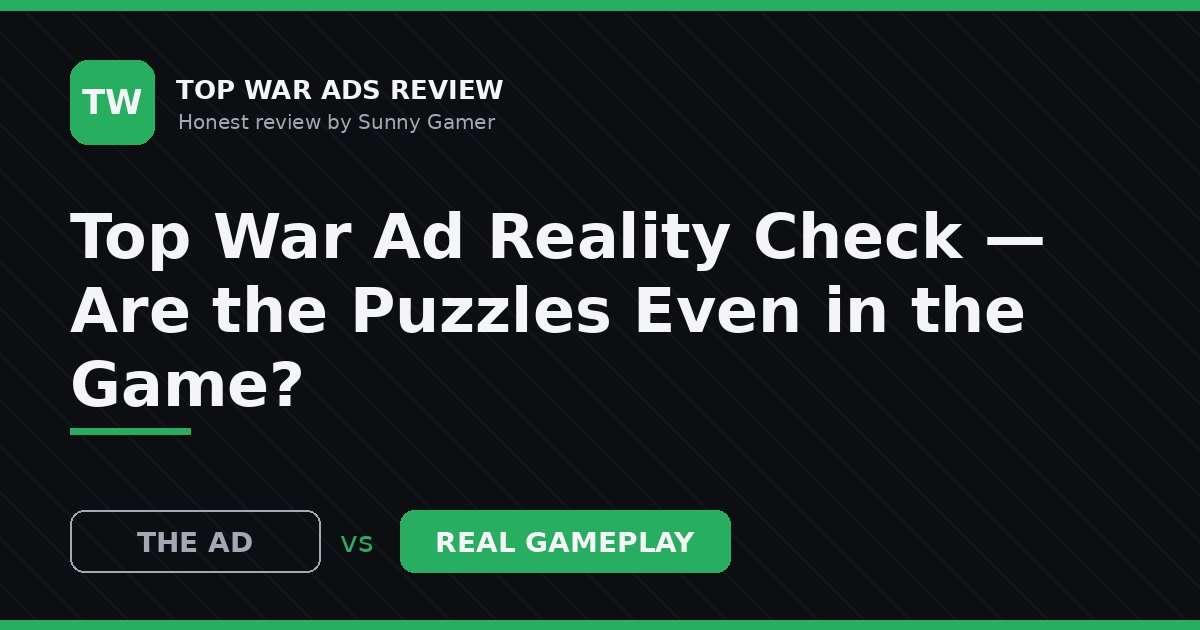 Top War Ad Reality Check — Are the Puzzles Even in the Game?