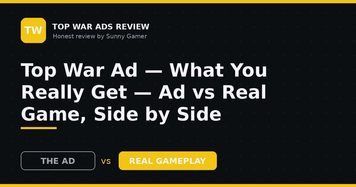 Top War Ad — What You Really Get — Ad vs Real Game, Side by Side