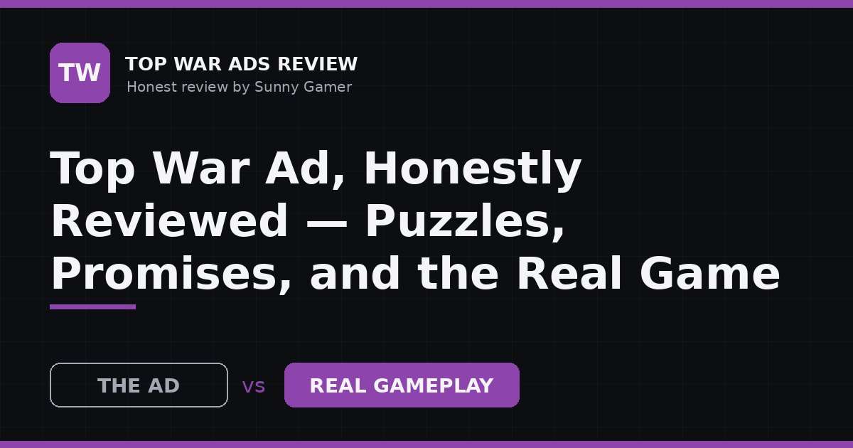 Top War Ad, Honestly Reviewed — Puzzles, Promises, and the Real Game