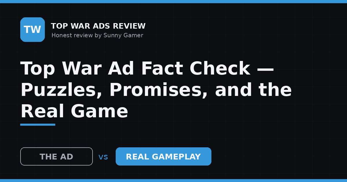 Top War Ad Fact Check — Puzzles, Promises, and the Real Game