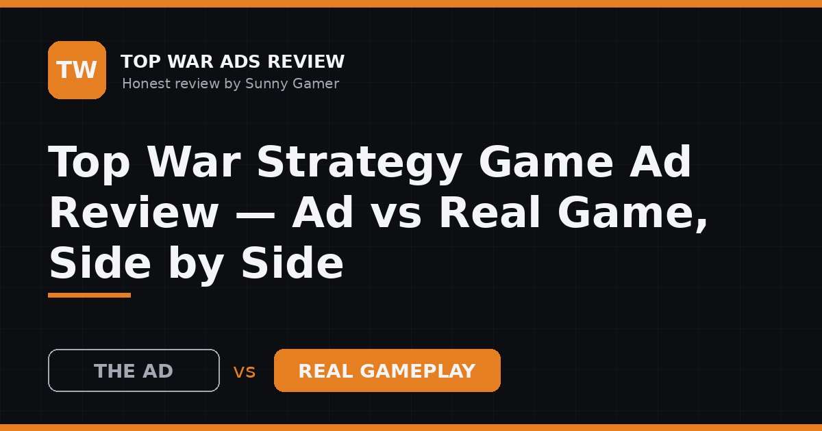 Top War Strategy Game Ad Review — Ad vs Real Game, Side by Side