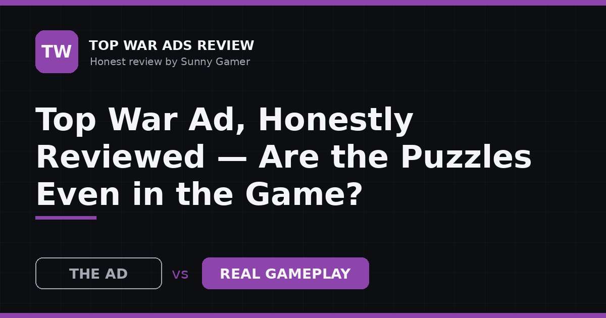 Top War Ad, Honestly Reviewed — Are the Puzzles Even in the Game?