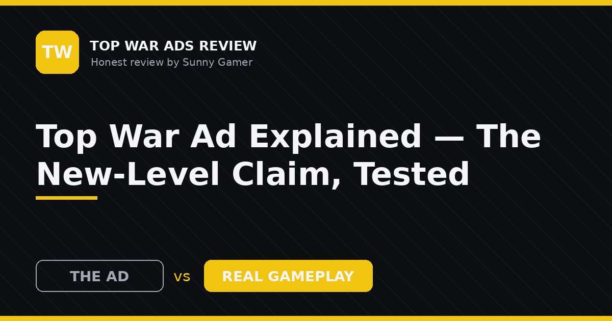 Top War Ad Explained — The New-Level Claim, Tested