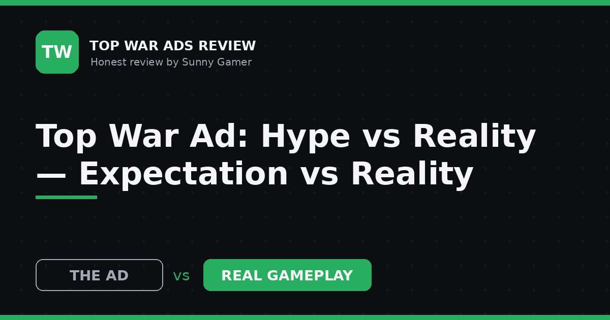 Top War Ad: Hype vs Reality — Expectation vs Reality