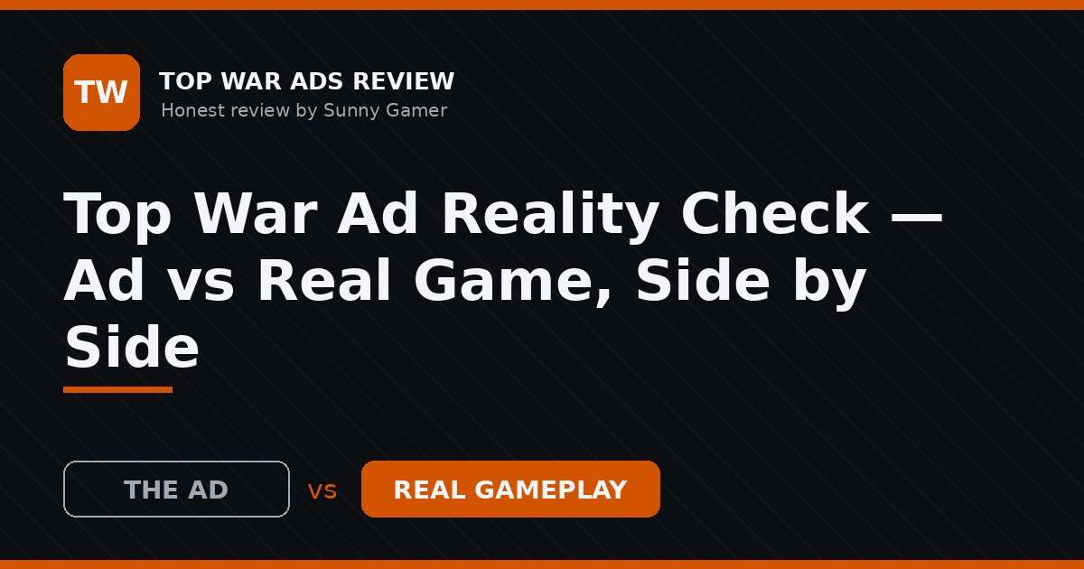 Top War Ad Reality Check — Ad vs Real Game, Side by Side
