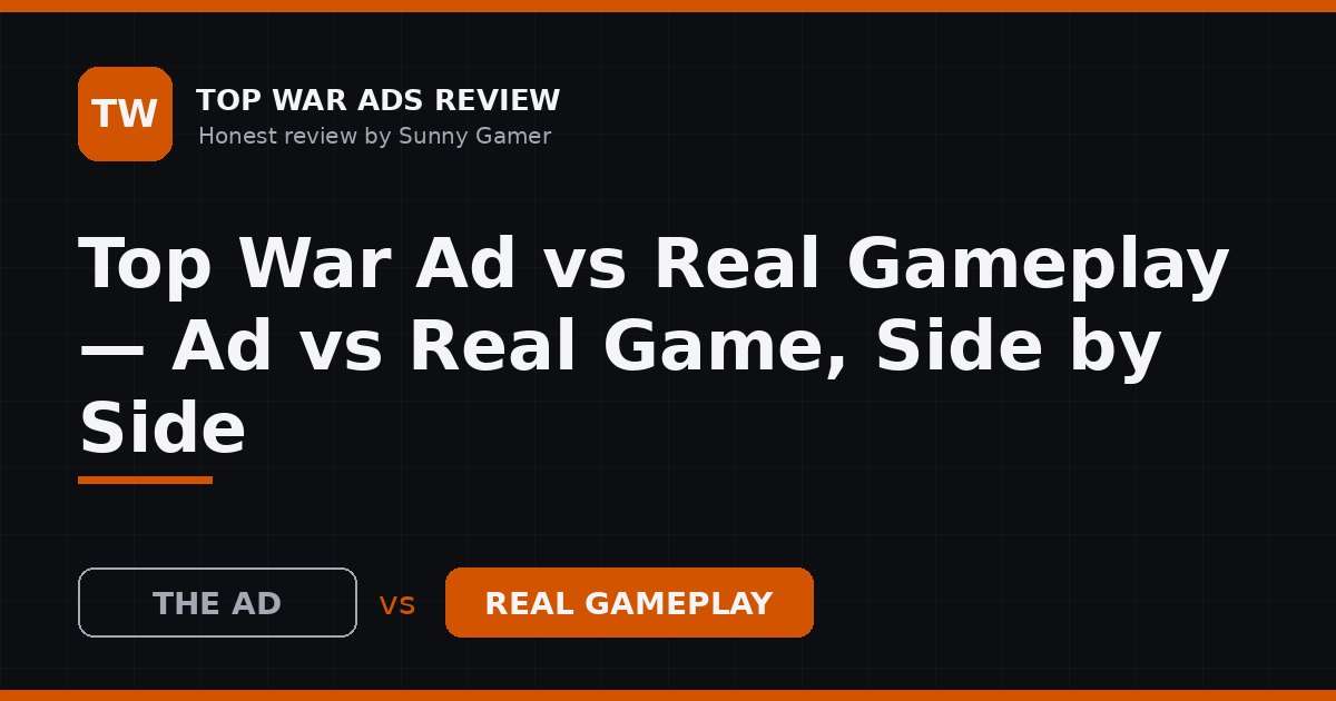 Top War Ad vs Real Gameplay — Ad vs Real Game, Side by Side
