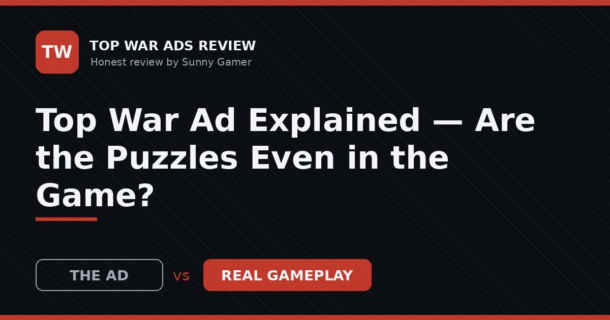 Top War Ad Explained — Are the Puzzles Even in the Game?