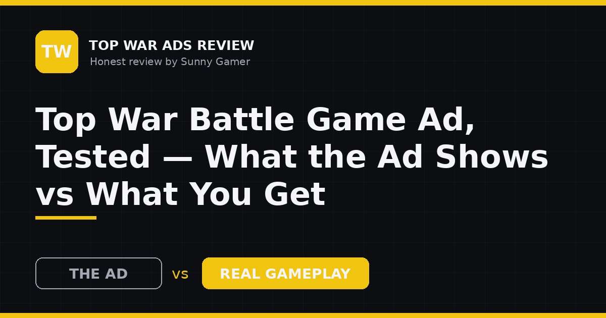Top War Battle Game Ad, Tested — What the Ad Shows vs What You Get