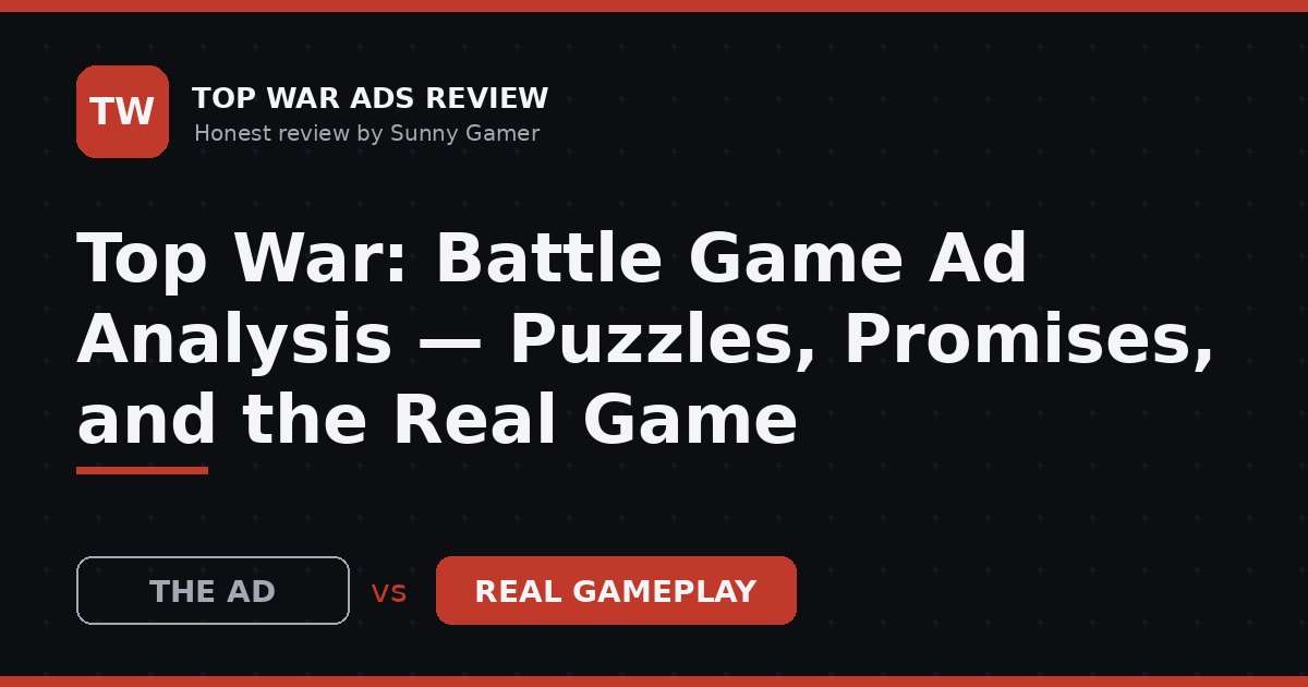 Top War: Battle Game Ad Analysis — Puzzles, Promises, and the Real Game