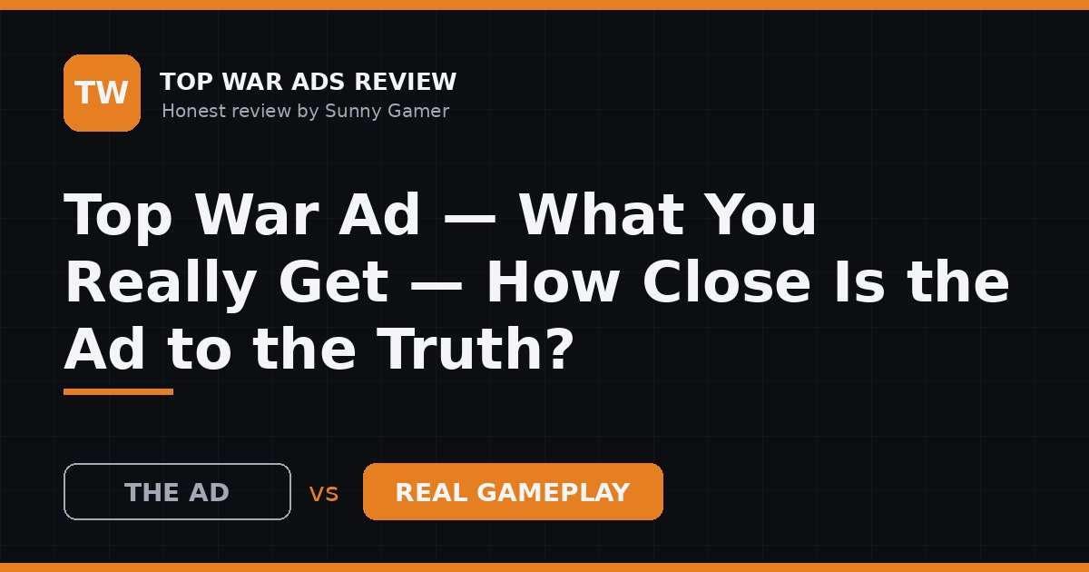 Top War Ad — What You Really Get — How Close Is the Ad to the Truth?