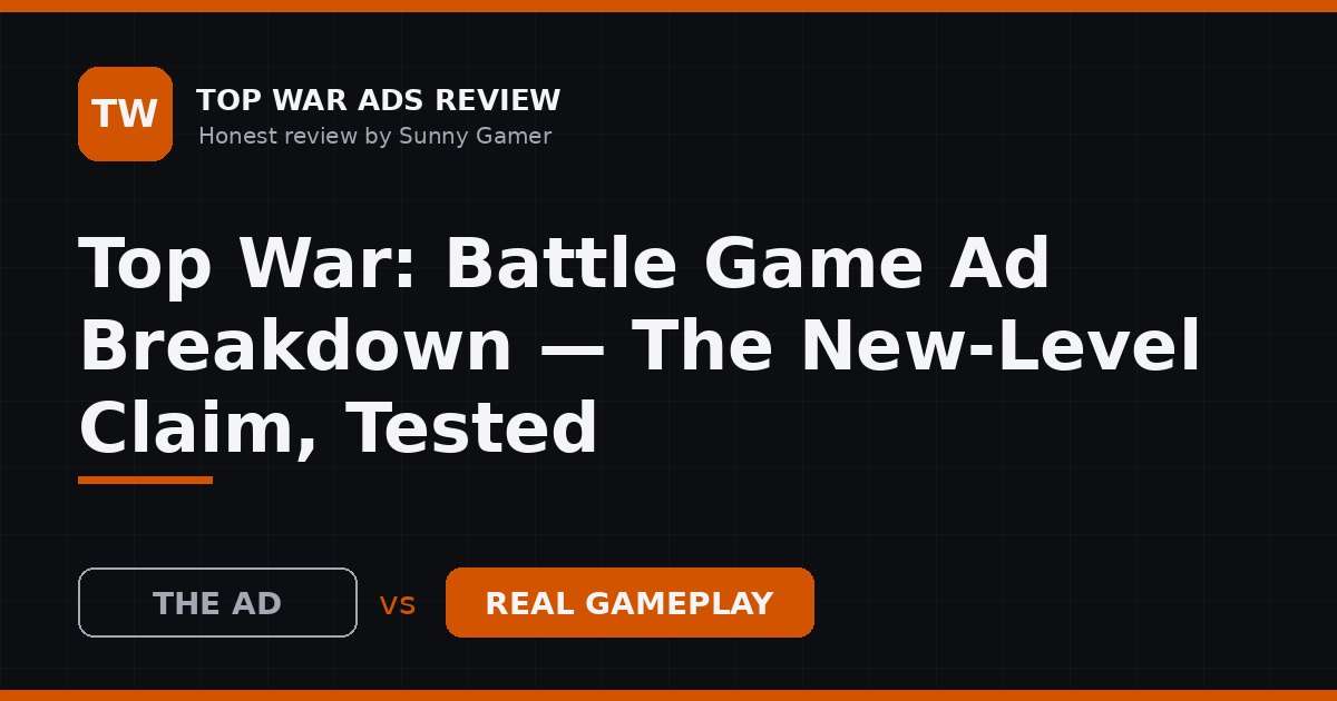 Top War: Battle Game Ad Breakdown — The New-Level Claim, Tested