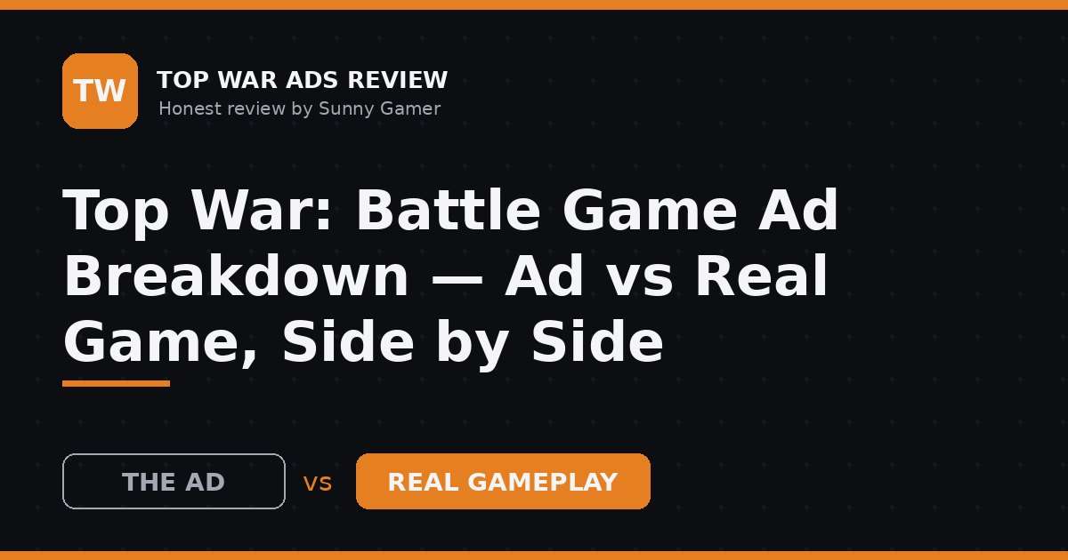 Top War: Battle Game Ad Breakdown — Ad vs Real Game, Side by Side