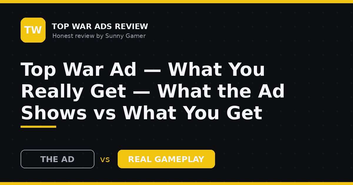 Top War Ad — What You Really Get — What the Ad Shows vs What You Get