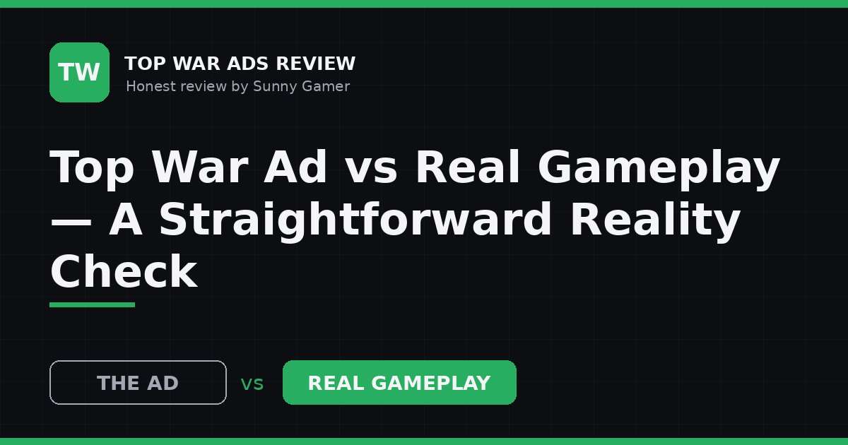 Top War Ad vs Real Gameplay — A Straightforward Reality Check