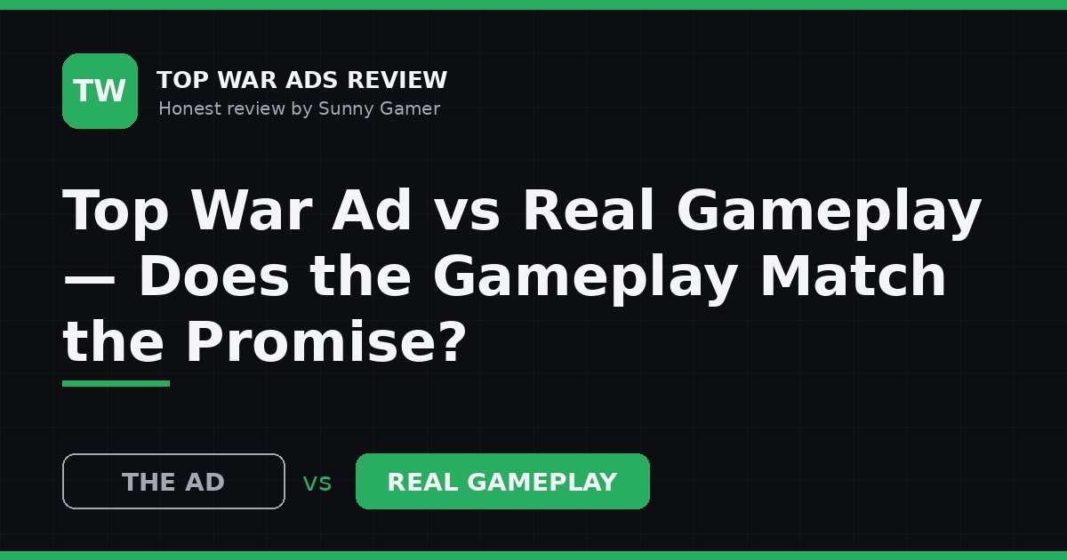 Top War Ad vs Real Gameplay — Does the Gameplay Match the Promise?