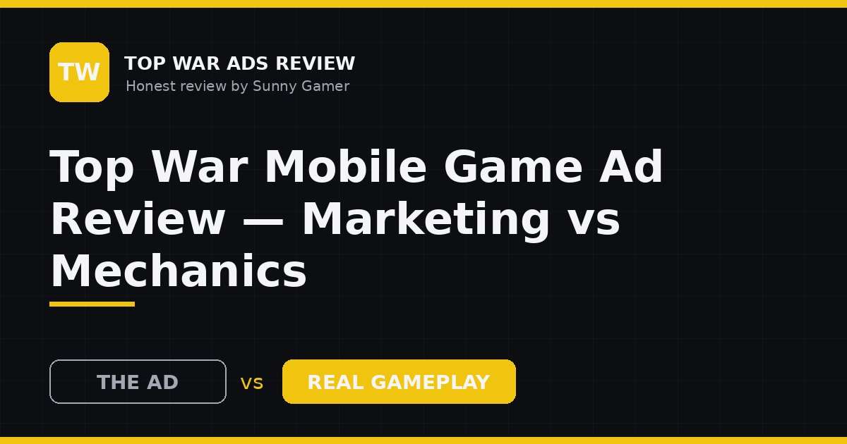 Top War Mobile Game Ad Review — Marketing vs Mechanics