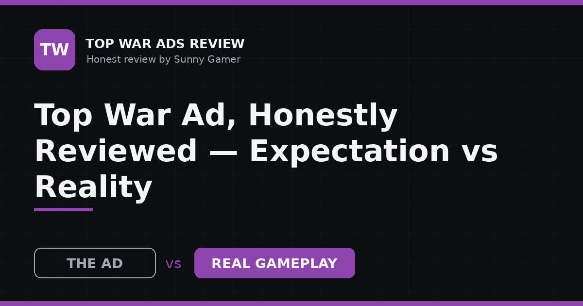 Top War Ad, Honestly Reviewed — Expectation vs Reality