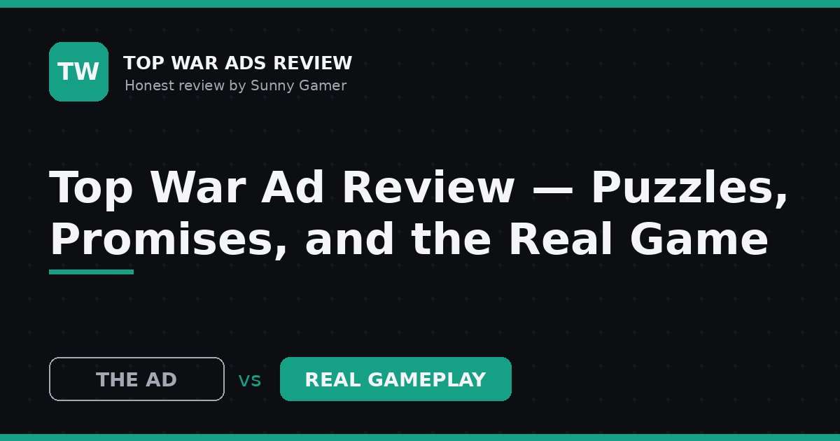 Top War Ad Review — Puzzles, Promises, and the Real Game