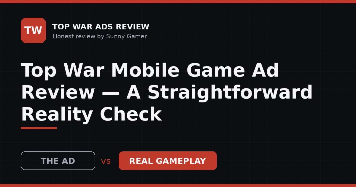 Top War Mobile Game Ad Review — A Straightforward Reality Check