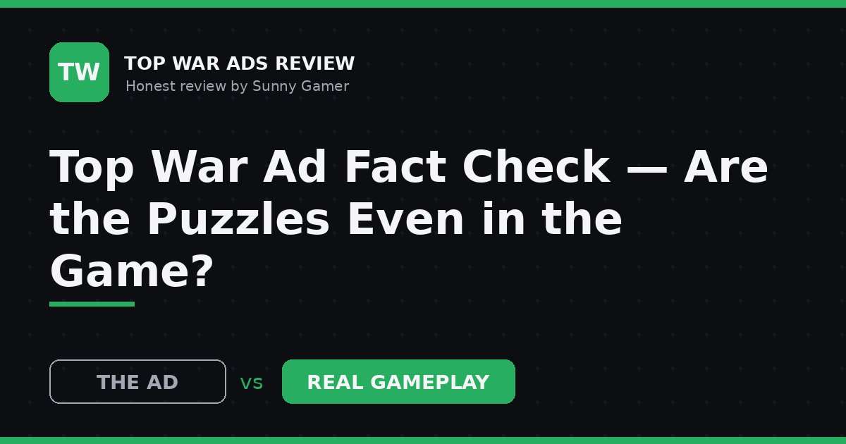 Top War Ad Fact Check — Are the Puzzles Even in the Game?