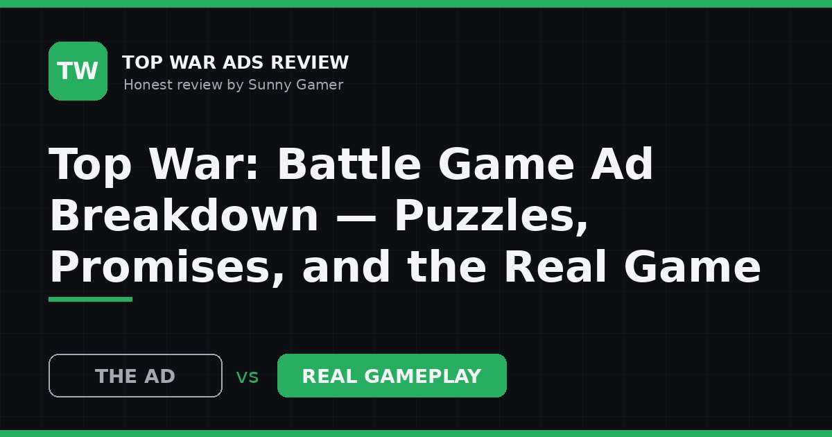 Top War: Battle Game Ad Breakdown — Puzzles, Promises, and the Real Game