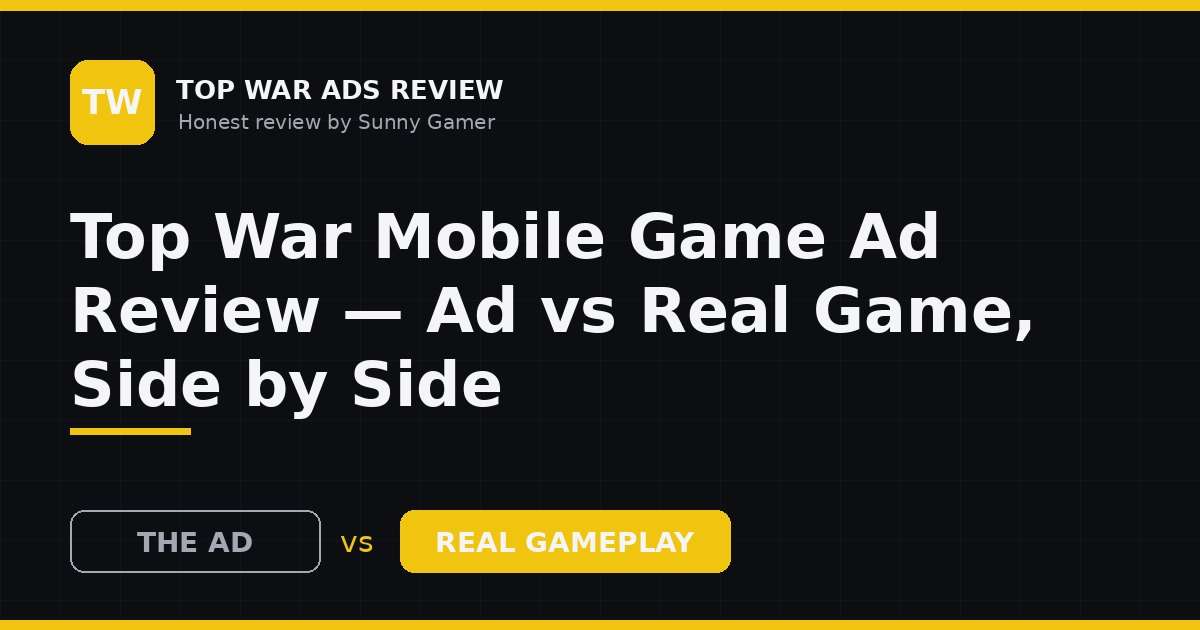 Top War Mobile Game Ad Review — Ad vs Real Game, Side by Side