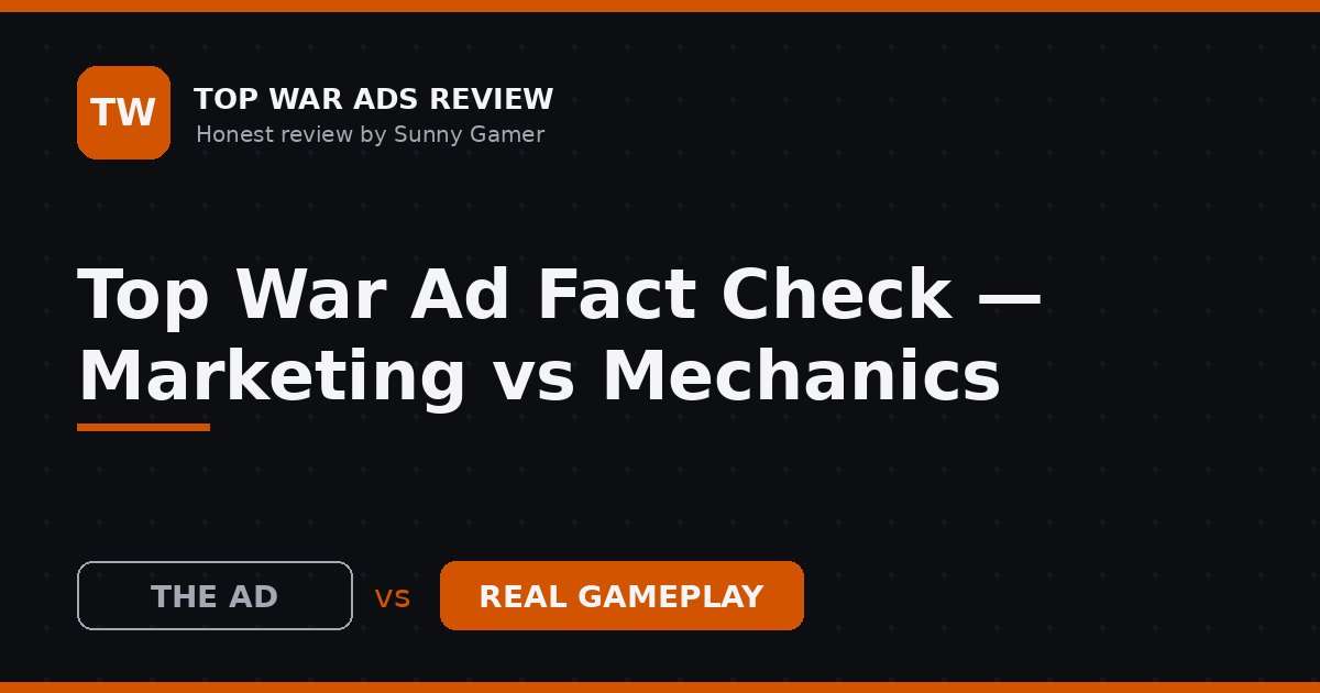 Top War Ad Fact Check — Marketing vs Mechanics