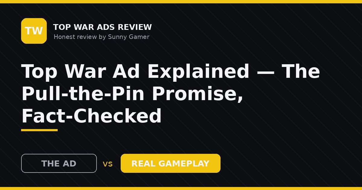 Top War Ad Explained — The Pull-the-Pin Promise, Fact-Checked