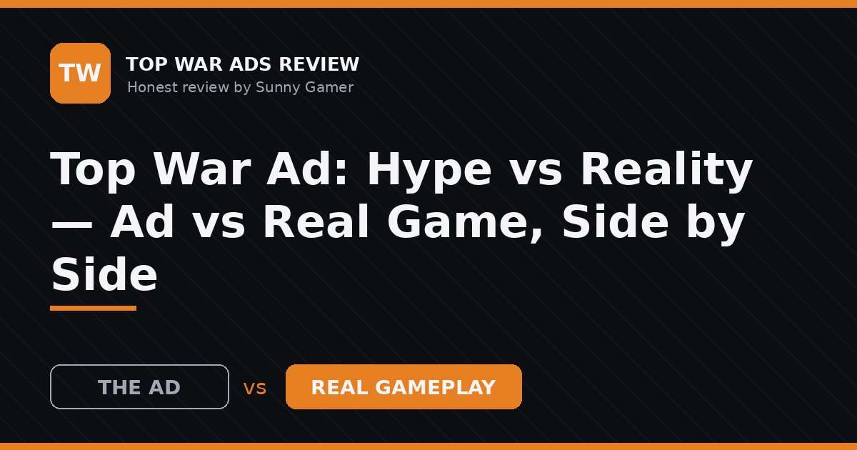 Top War Ad: Hype vs Reality — Ad vs Real Game, Side by Side