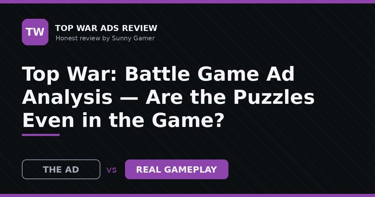 Top War: Battle Game Ad Analysis — Are the Puzzles Even in the Game?